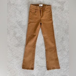 Frame Le Crop Mini Boot Cognac Coated Jeans size 24